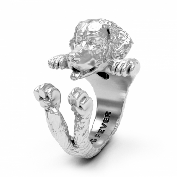 Bernese Mountain Dog Silver Hug Ring